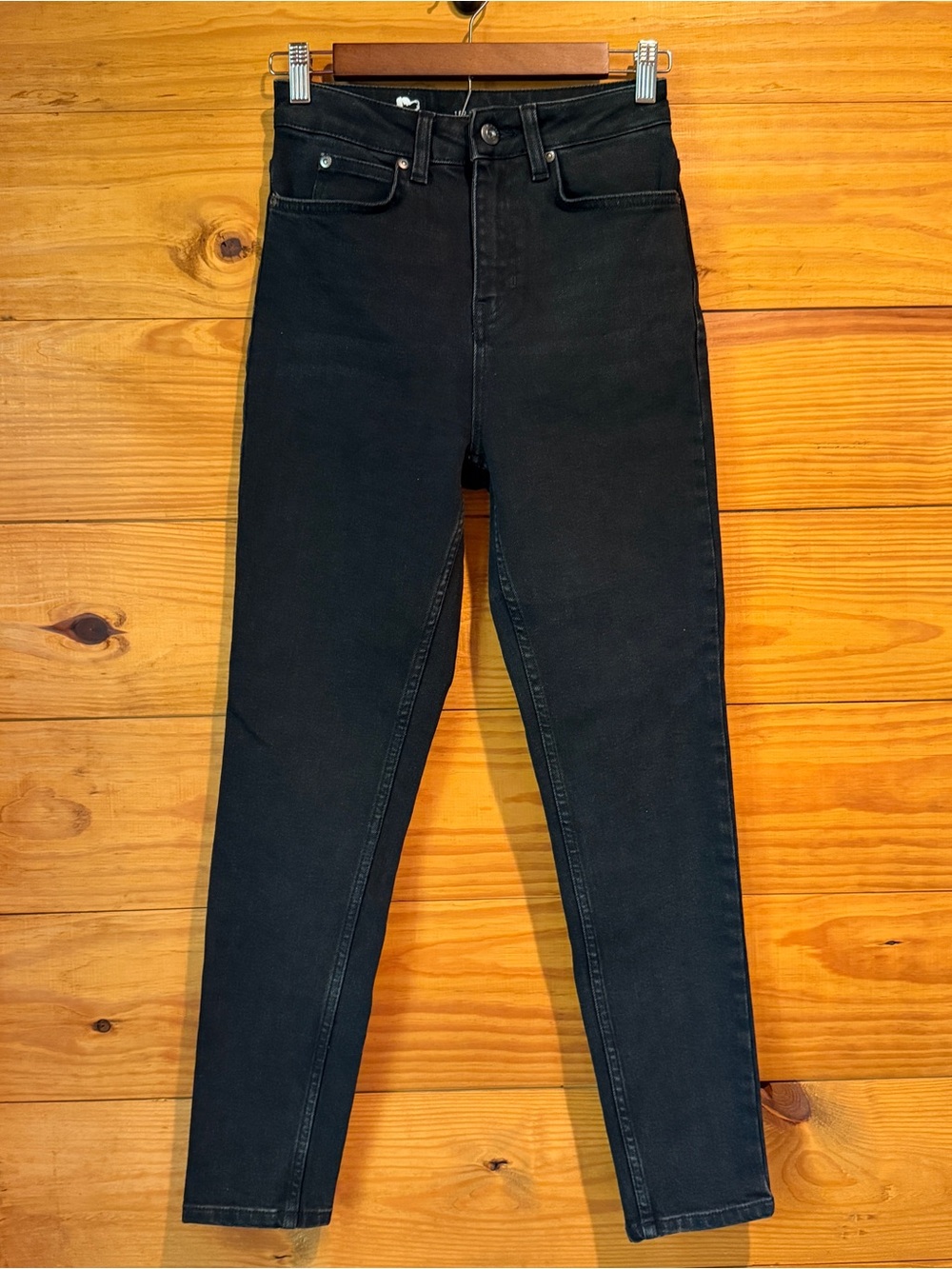 Ted Baker Skinny Washed Denim Jeans Black 25 NWOT Stretch 28” Length High Rise